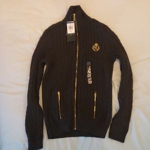 NWT Ralph Lauren cable zip sweater small